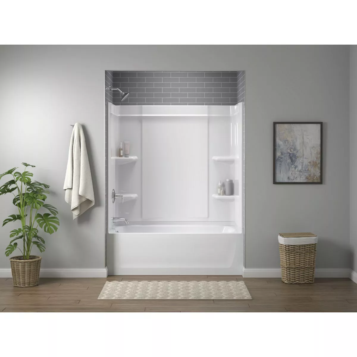 Sterling Ensemble Medley 60 In. L x 30 In. W x 55 In. H 3-Piece Wall Set in White