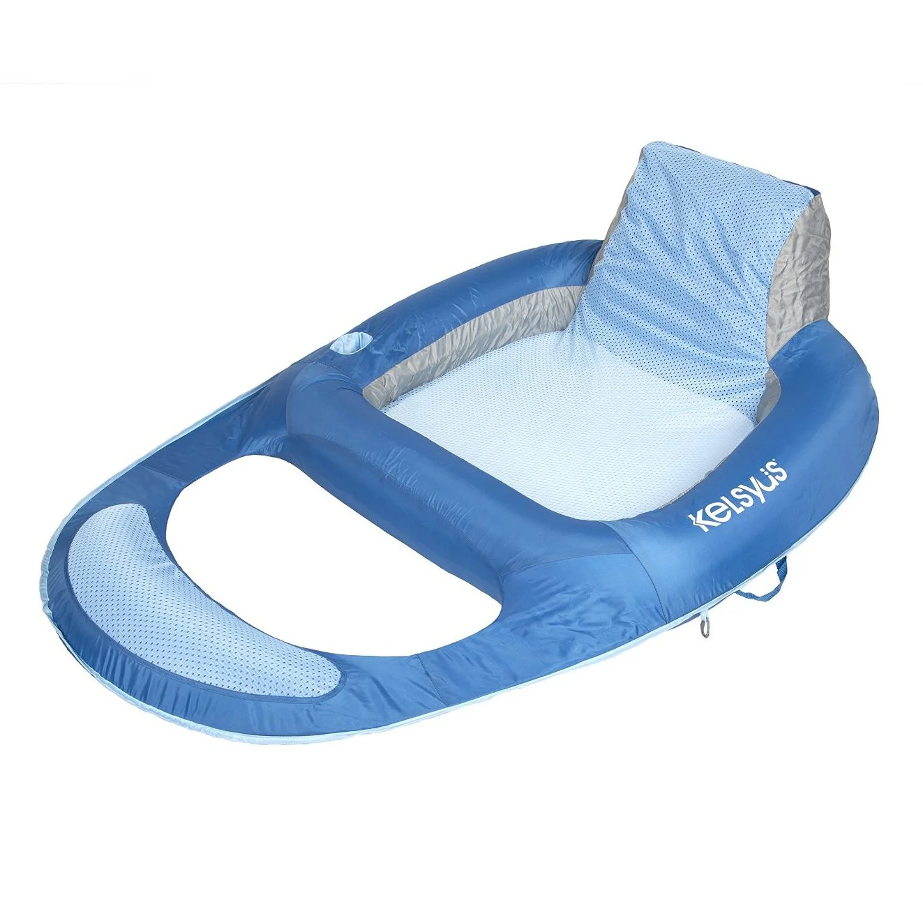 Kelsyus Floating Pool Lounger Inflatable Chair w/ Cup Holder Blue (2 Pack) 80014 - Image 2