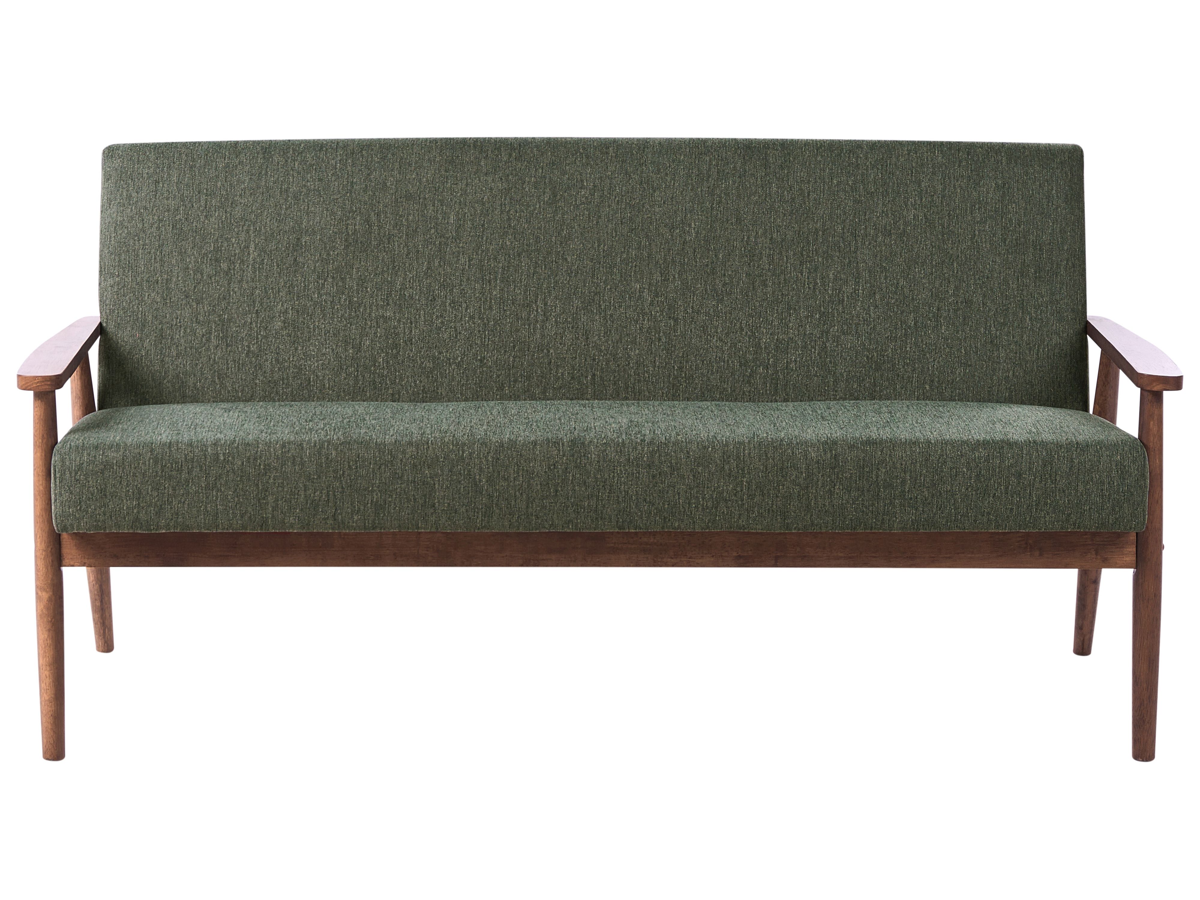 Sofa 3 Seater ESRUM Fabric Dark Brown/ Green