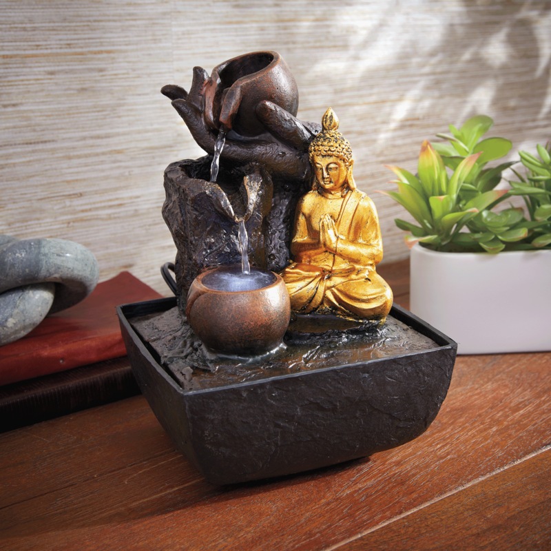 Lit Buddha Table Fountain - MIDNIGHT VELVET CATALOG