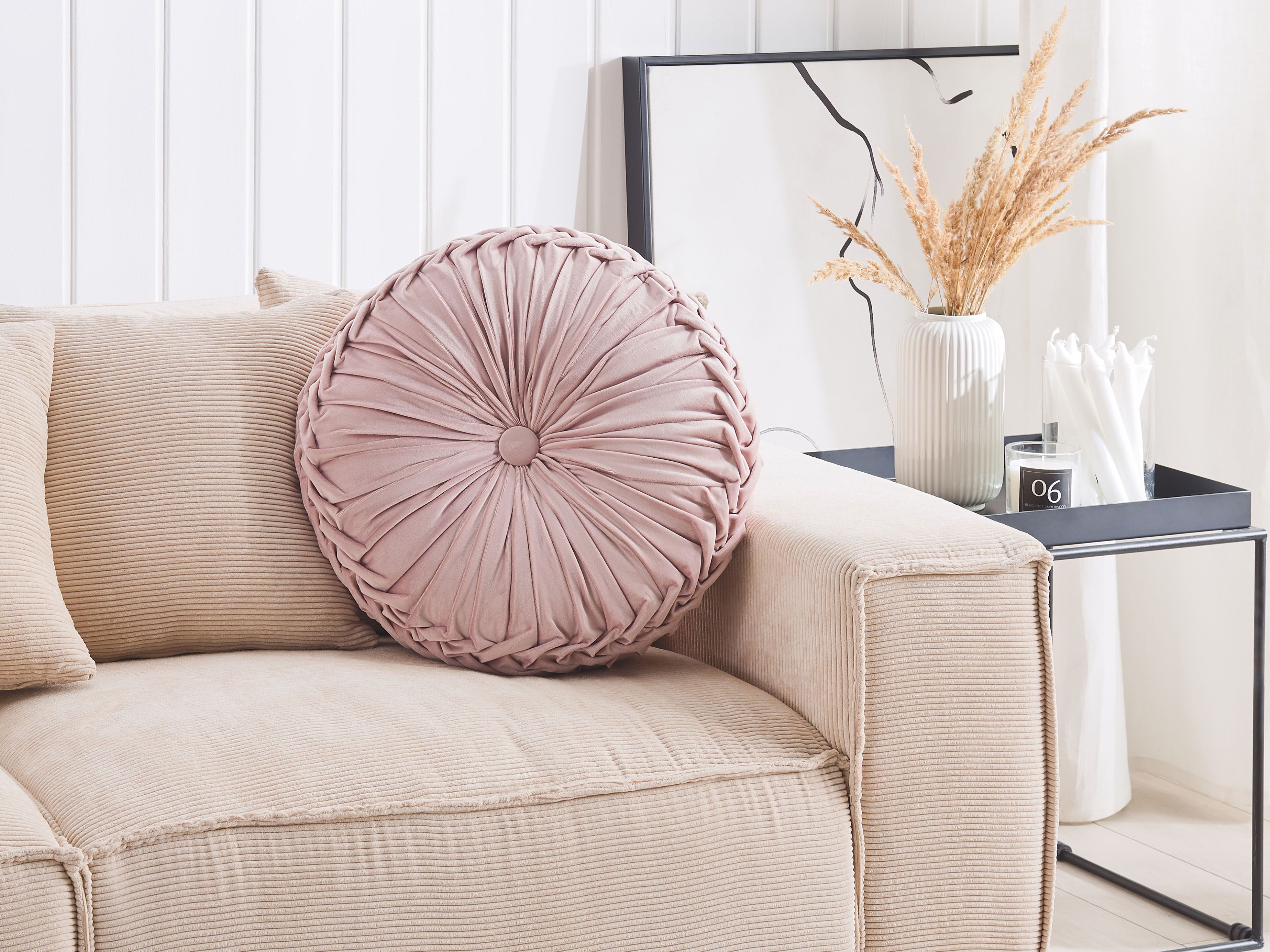 Throw Cushion UDALA 40 x 40 cm Pink Solid