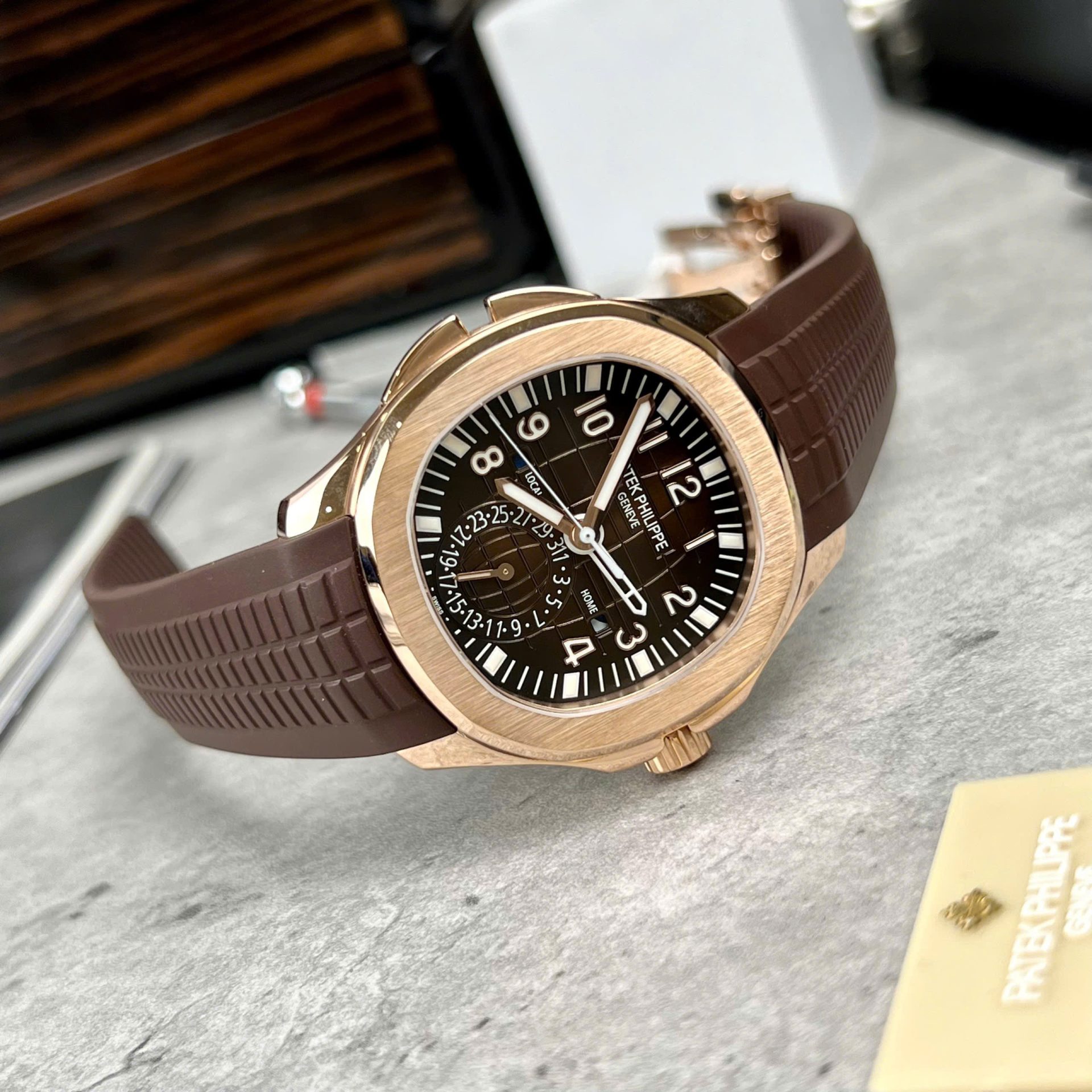 Patek Philippe Aquanaut 5164 Brown Dial Custom 18K Gold Wrapped 40.8mm - Top club