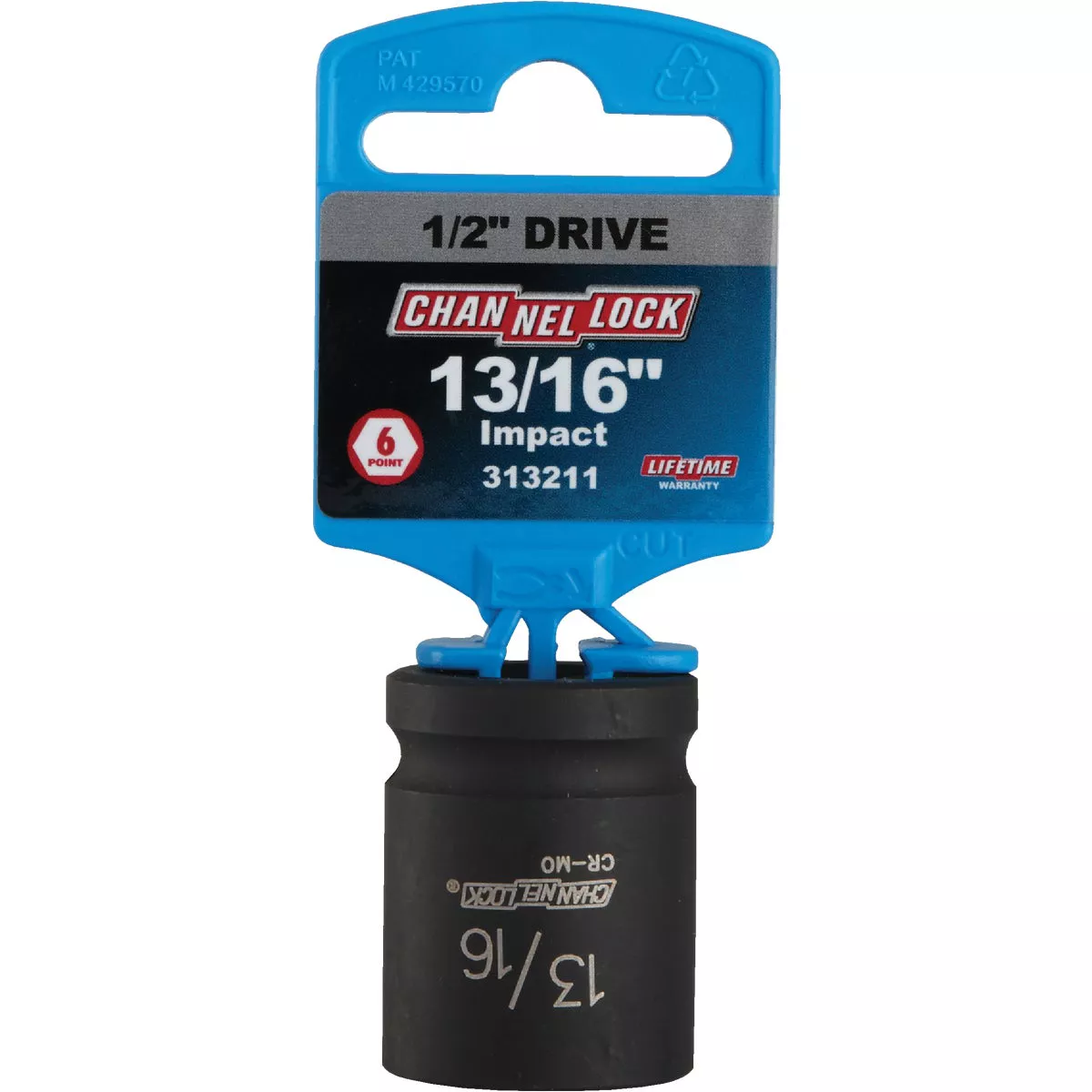 Channellock 1/2 In. Drive 13/16 In. 6-Point Shallow Standard Impact Socket