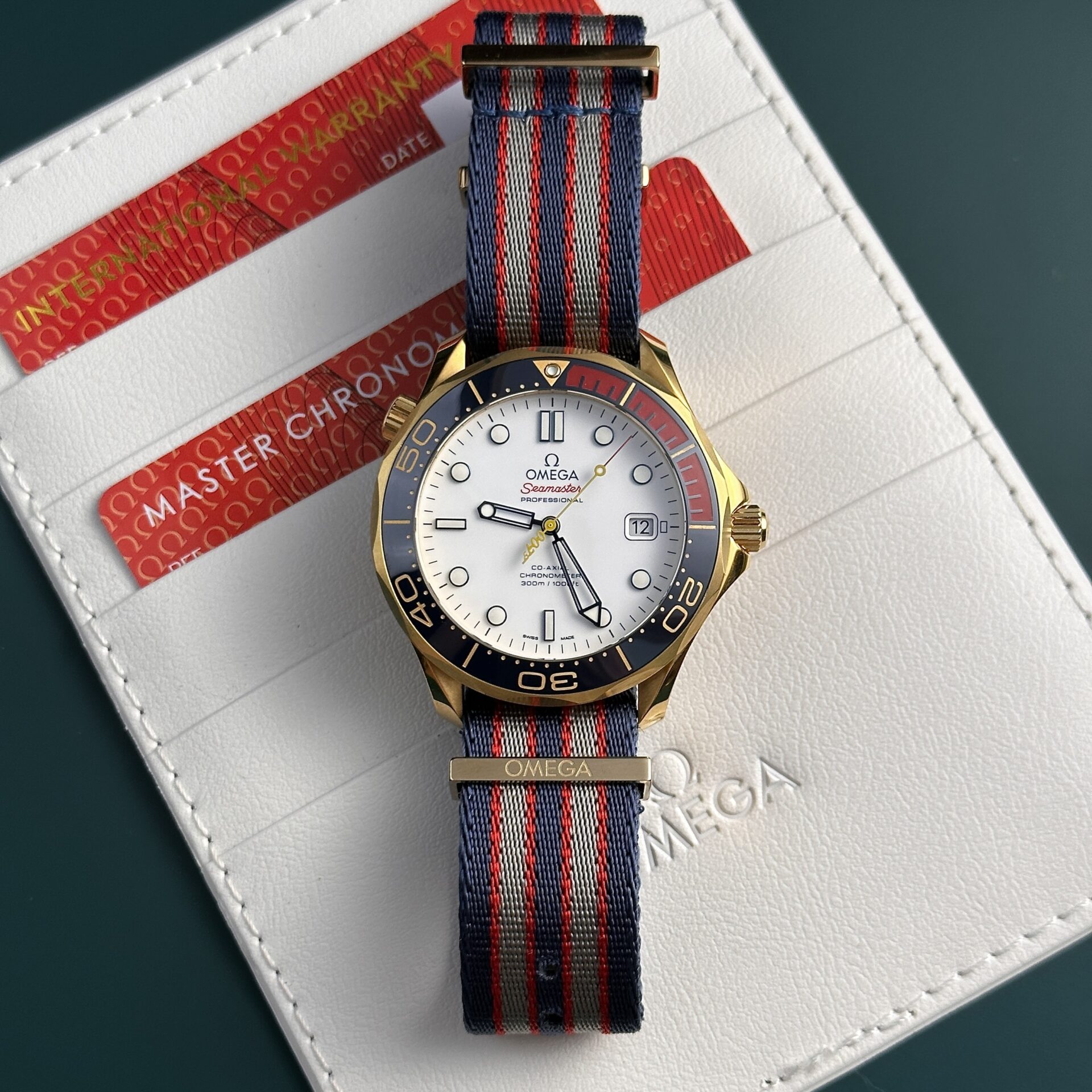 Omega Replica Watch Seamaster Diver 300M 007 Edition Nato Fabric Strap 42mm - Elite Watch Atelier