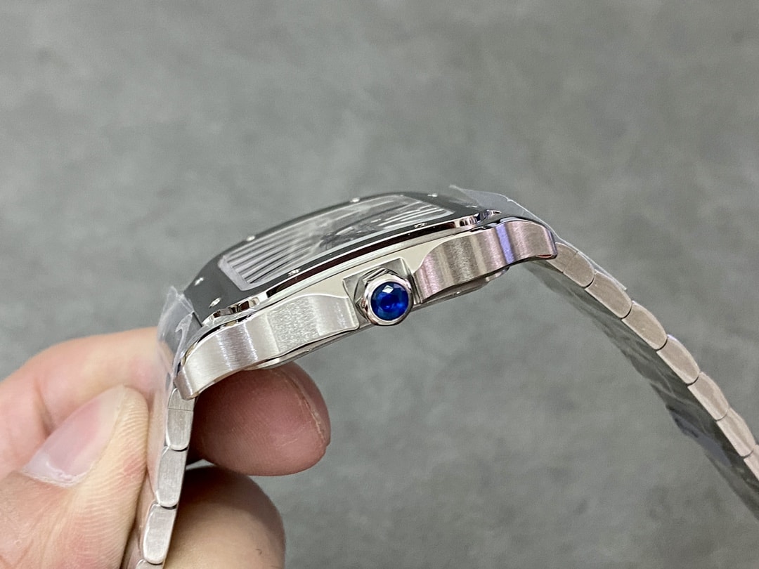 Fake Cartier Watch Santos large model mechanical movement Stainless Steel Skeleton Dial WHSA0015 TWF(1:1 replica) - Top club