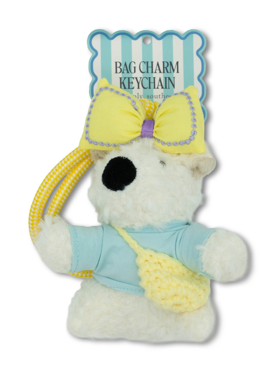0126-BAG-CHARM-PLSH-YLWBOW - Simply Southern Outlet