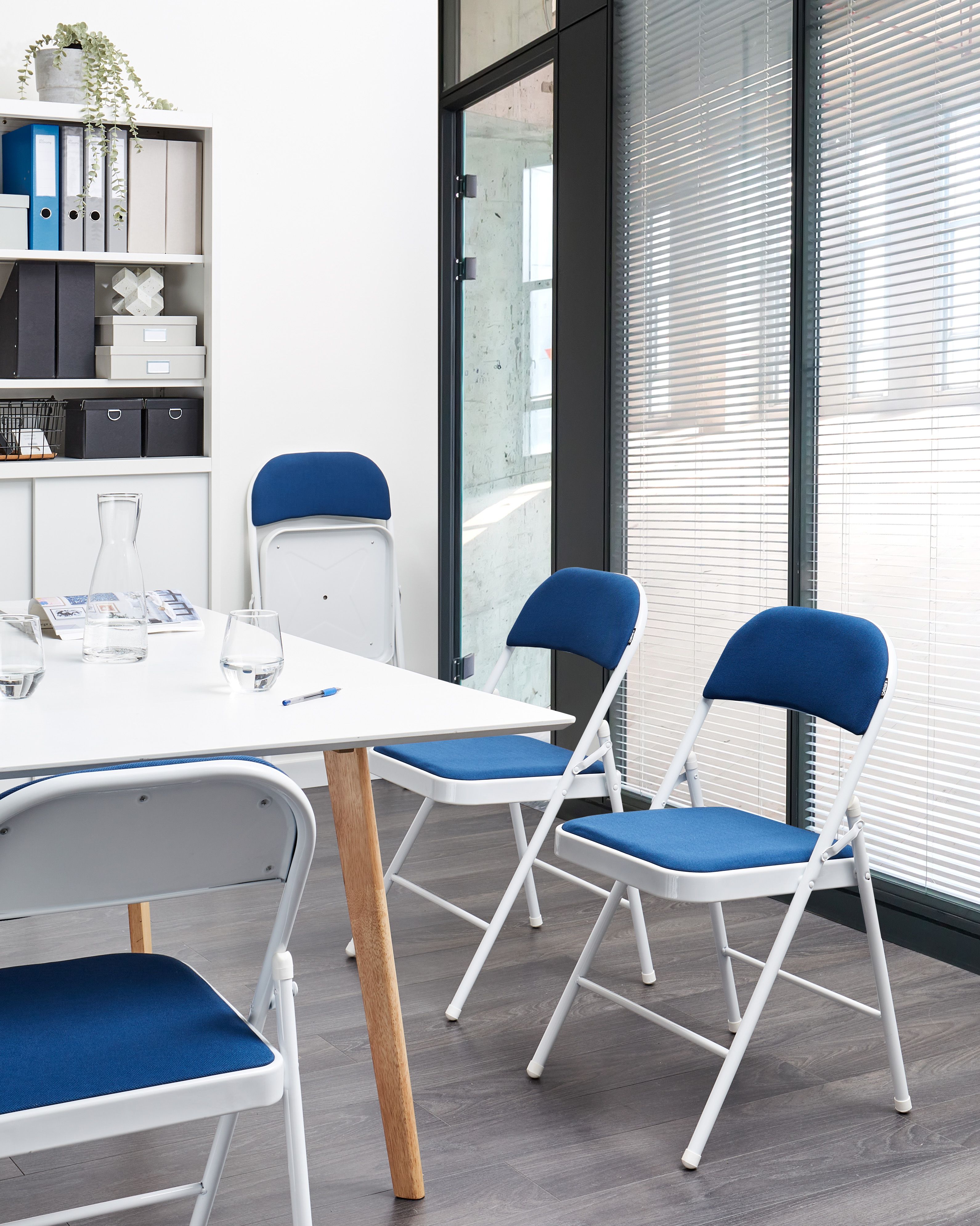 Set of 4 Folding Chairs SPARKS Blue