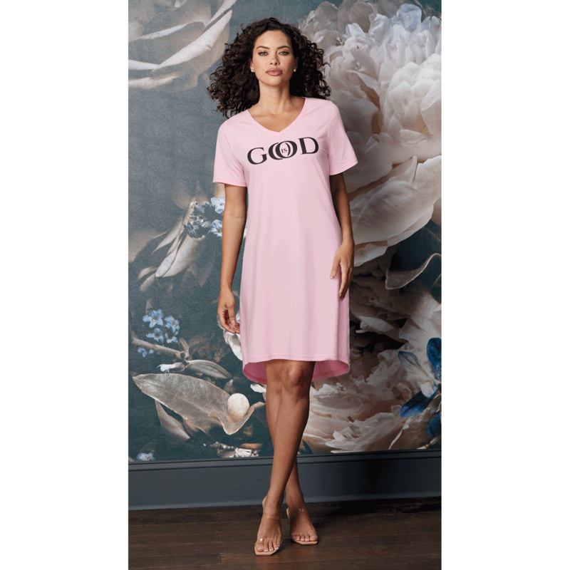 Faith Women's T-Shirt Style Nightgown with Inspirational Messaging - MIDNIGHT VELVET CATALOG
