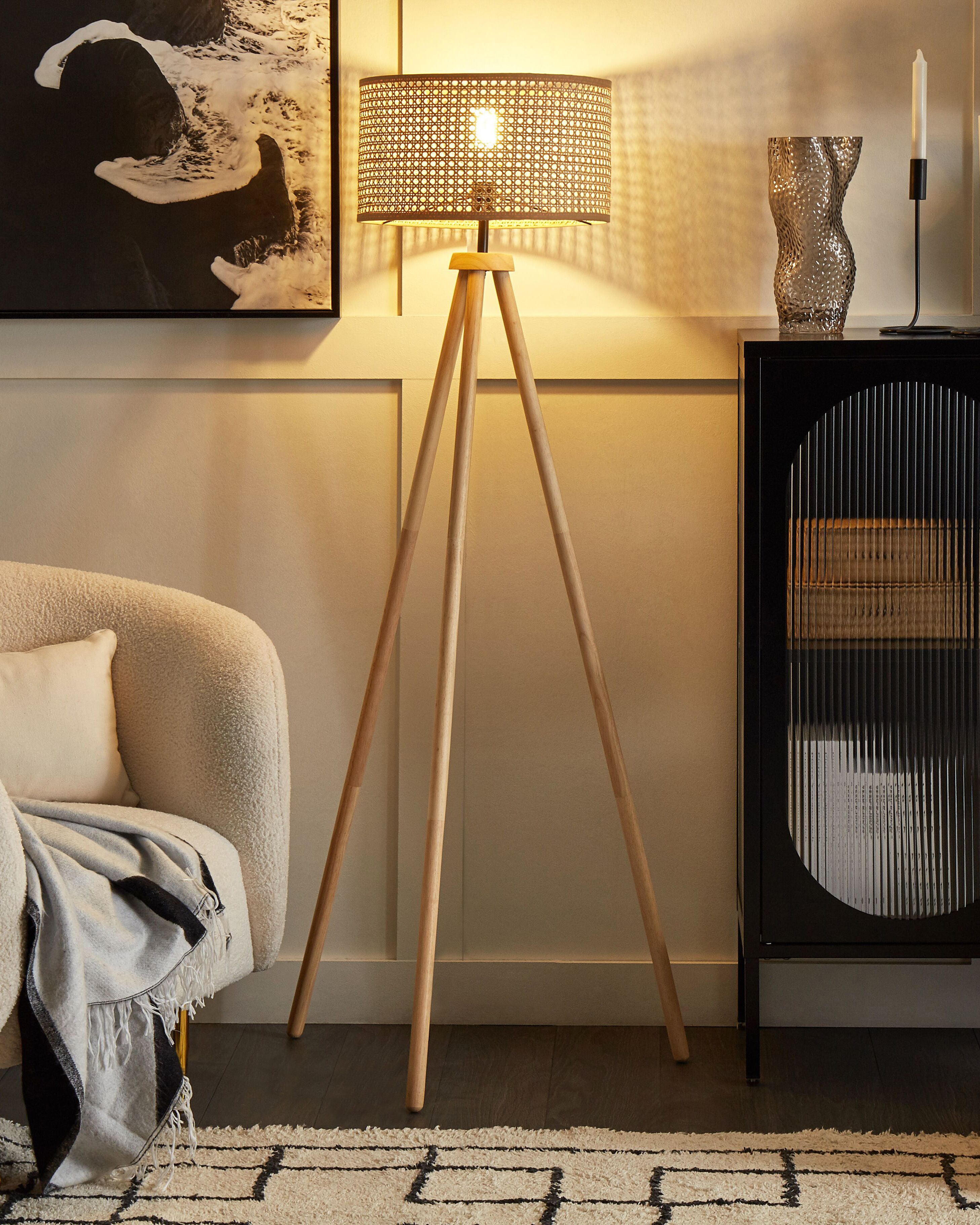 Floor Lamp PENTON Rattan Natural