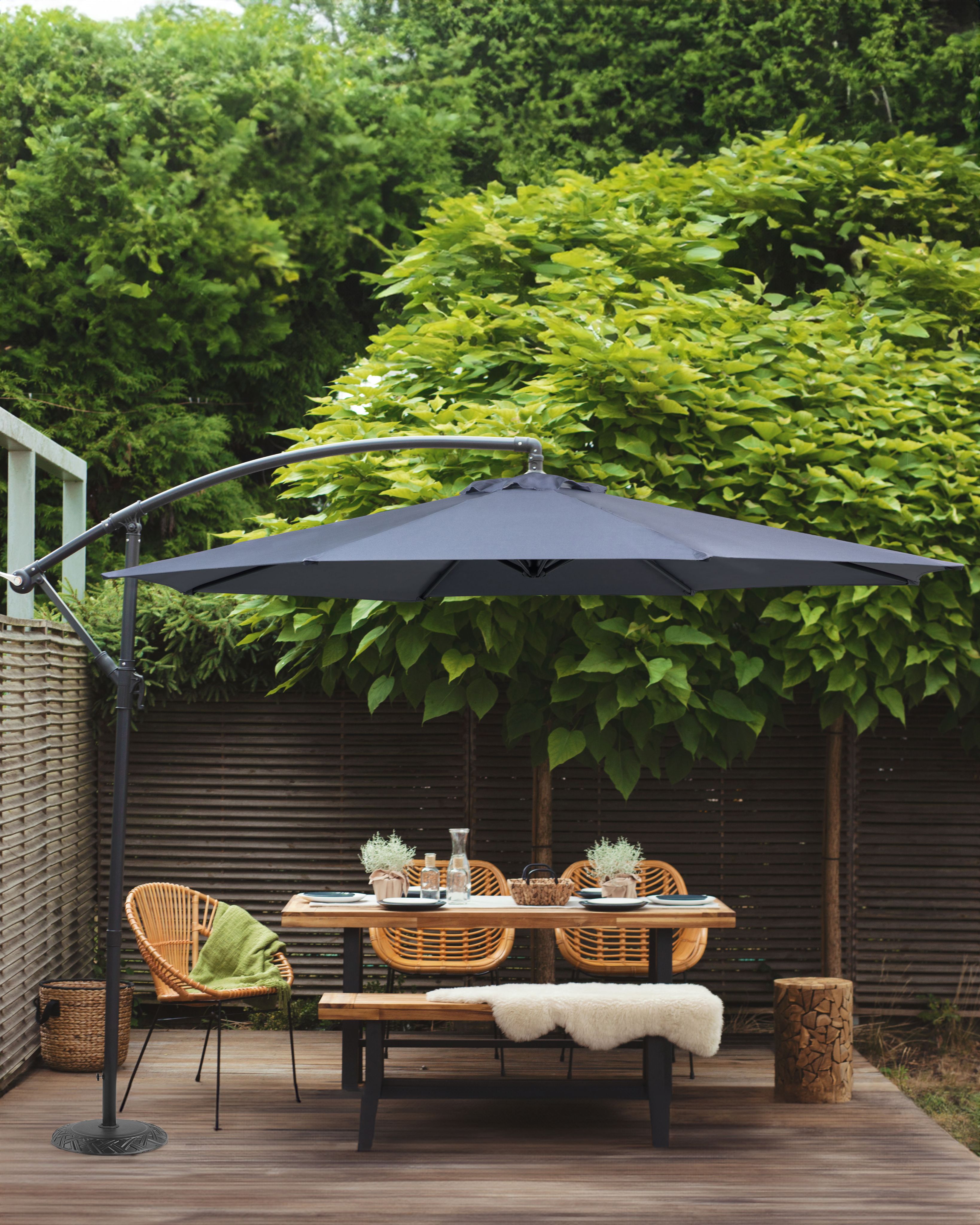 Cantilever Parasol 300 cm RAVENNA Dark Grey