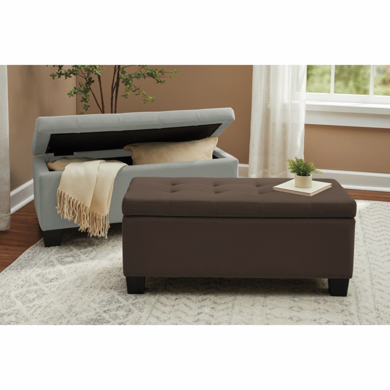 Plush Storage Ottoman - MIDNIGHT VELVET CATALOG