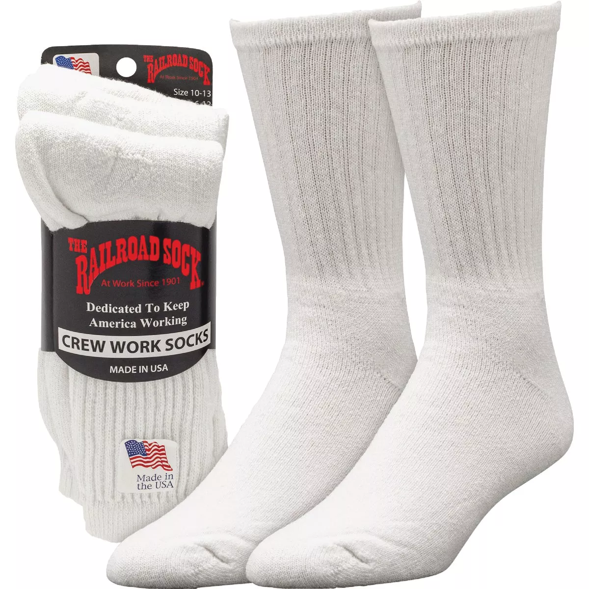 Railroad Sock White Welt Top Crew Premium Sock (3-Pack)