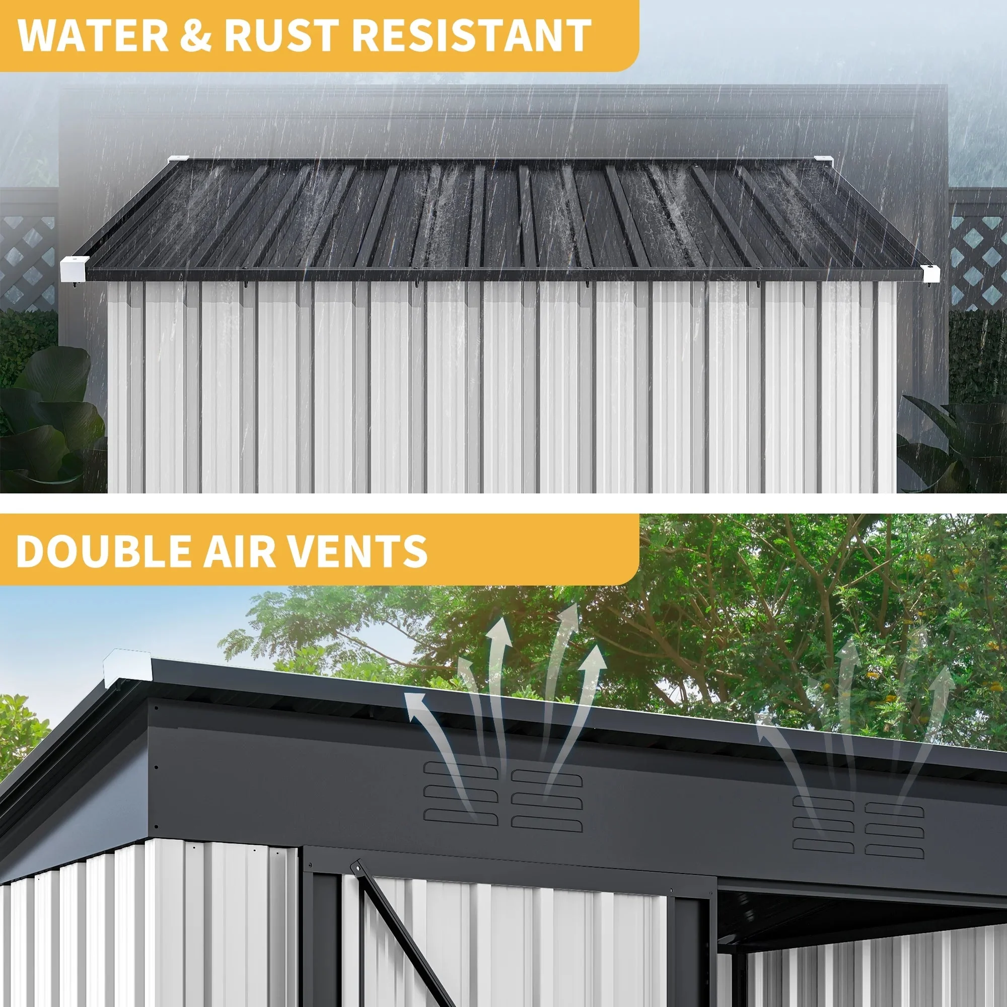 UFORIC Outdoor Storage Shed, 5 x 3 ft, Dark Gray - Image 11 UFORIC Outdoor Storage Shed, 5 x 3 ft, Dark Gray - Image 11