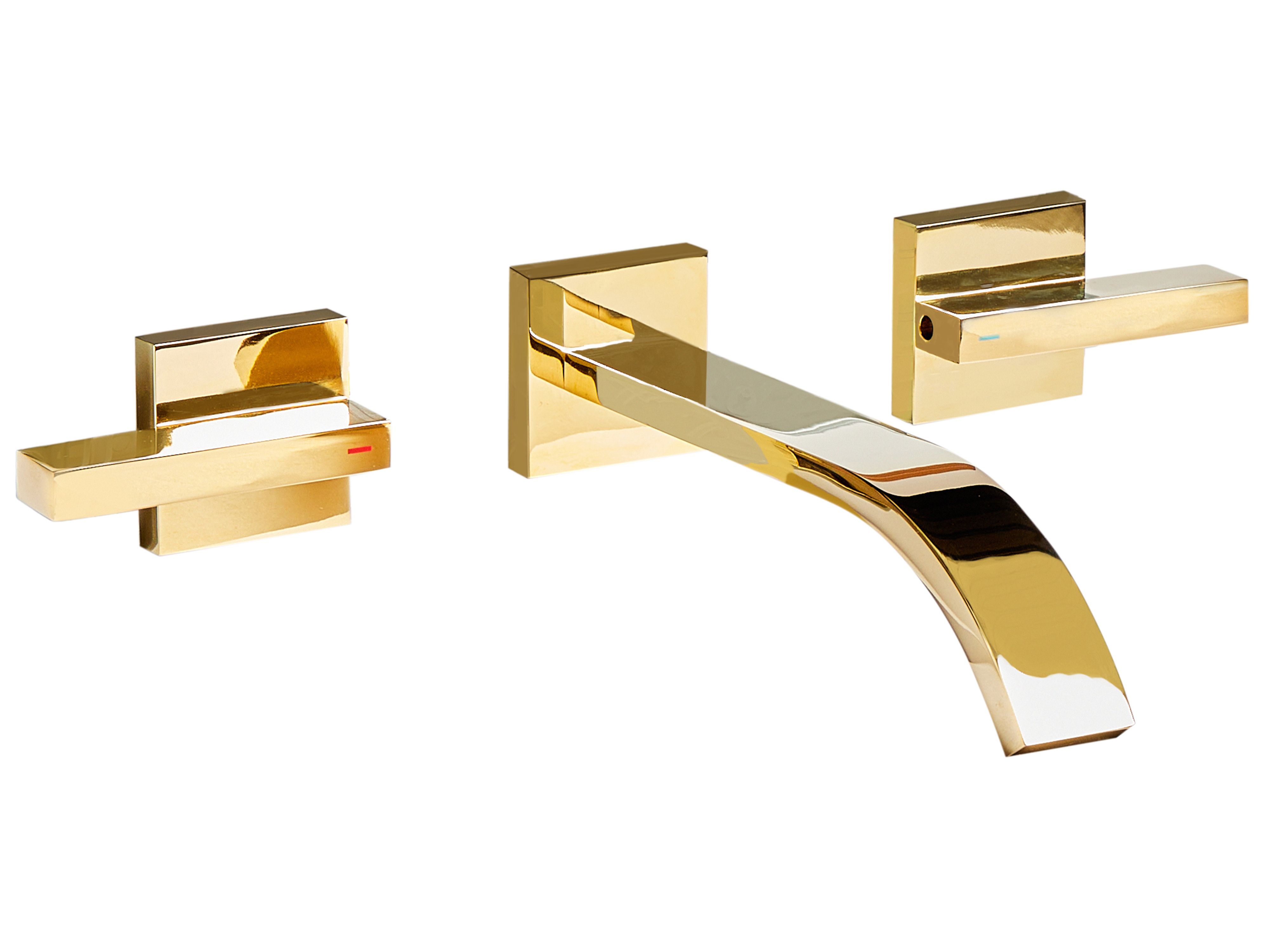 Wall Mounted Basin Mixer Tap BERRACO Brass Gold
