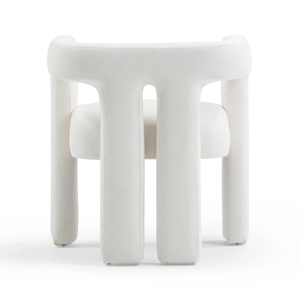 Sloane Bone White Upcycled Fabric Chair - Image 5