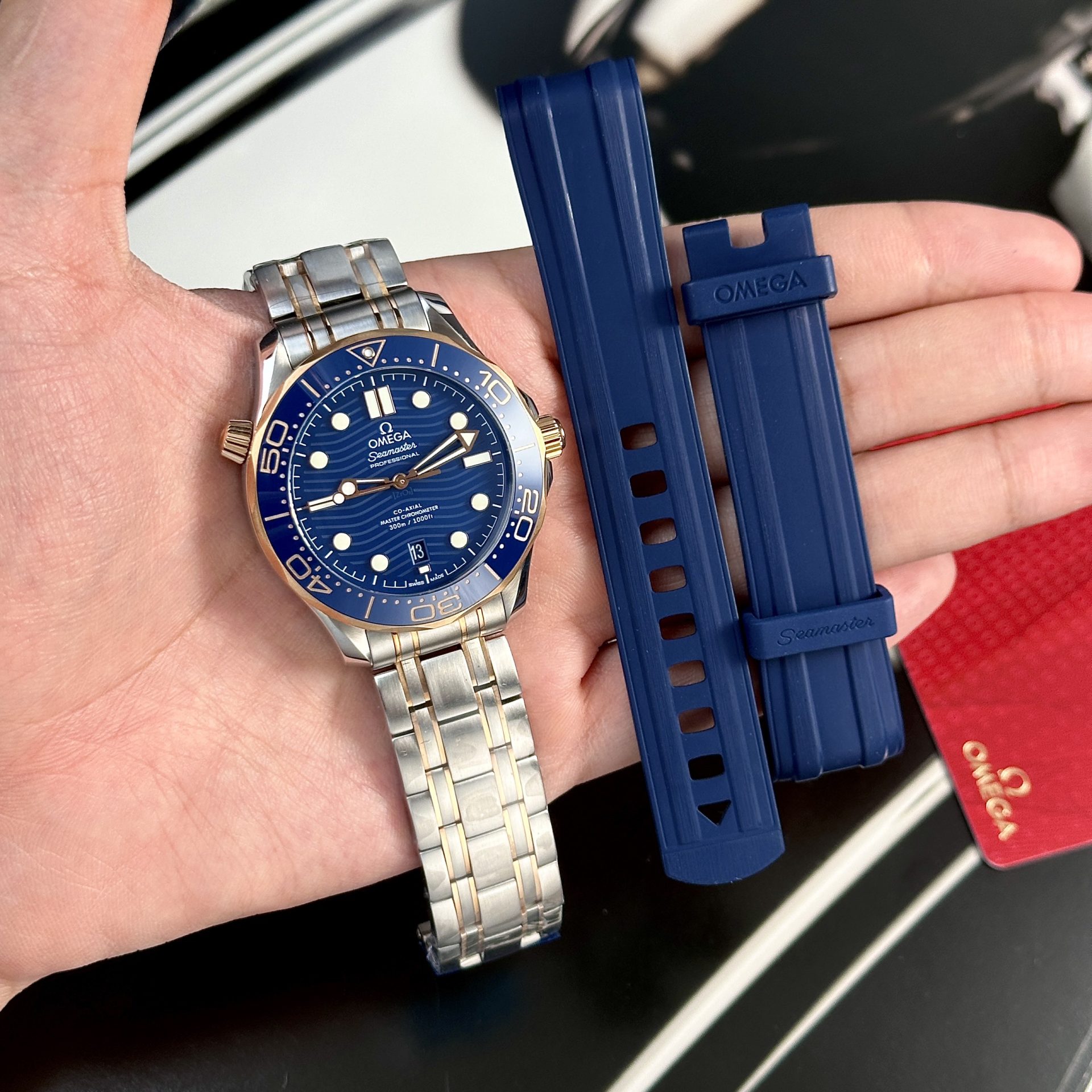 Omega Replica Watch Seamaster Demi Rose Gold Dial Blue VS Factory 42mm - Top club