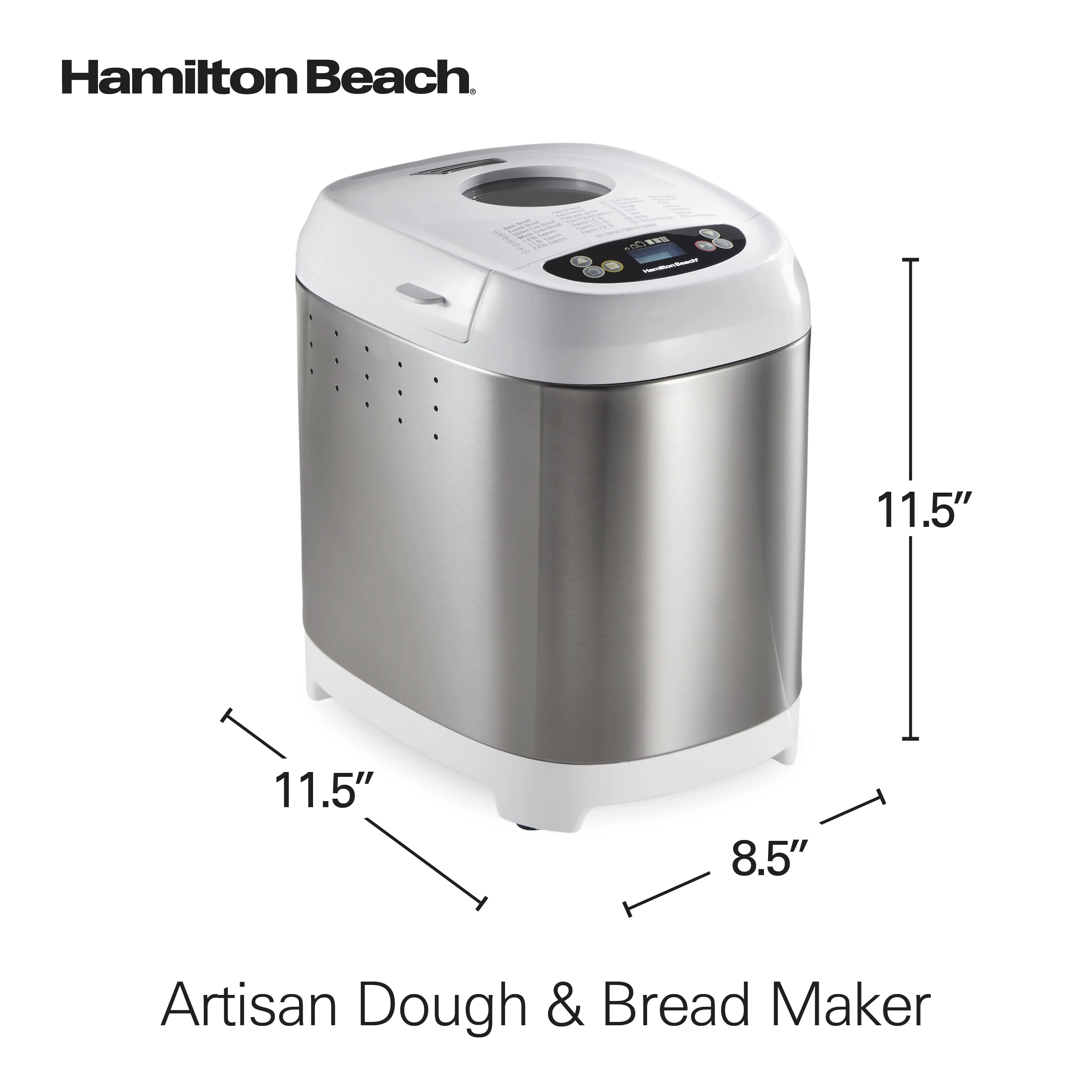 Hamilton Beach 2 lb Bread Maker Machine, Artisan Dough Bread Maker with 14 Settings, Black & Stainless Steel - Image 16