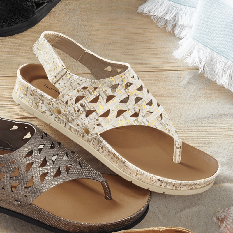 BareTraps Winika Thong Sandal with Cutouts - MIDNIGHT VELVET CATALOG