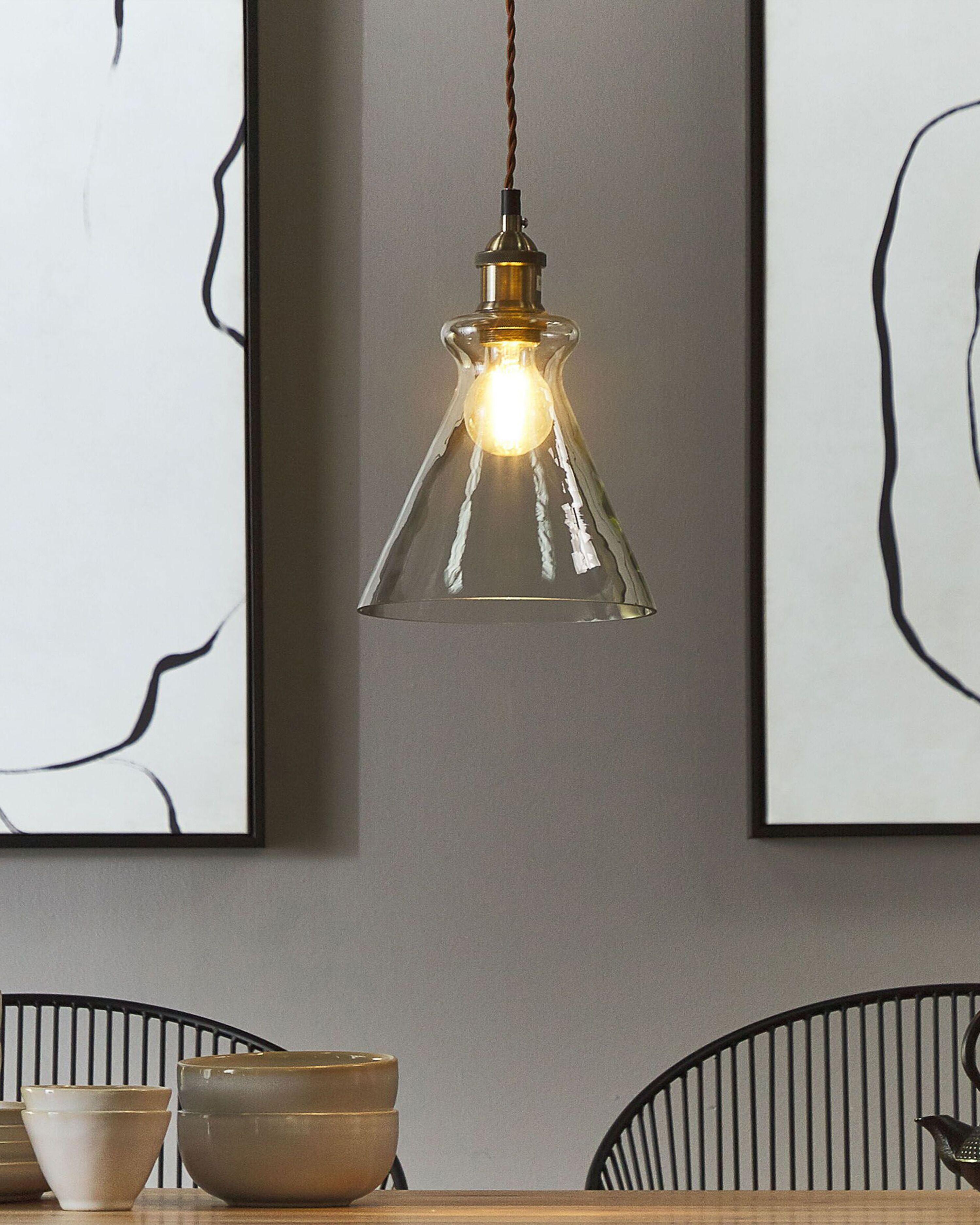 Pendant Lamp BERGANTES Glass Transparent