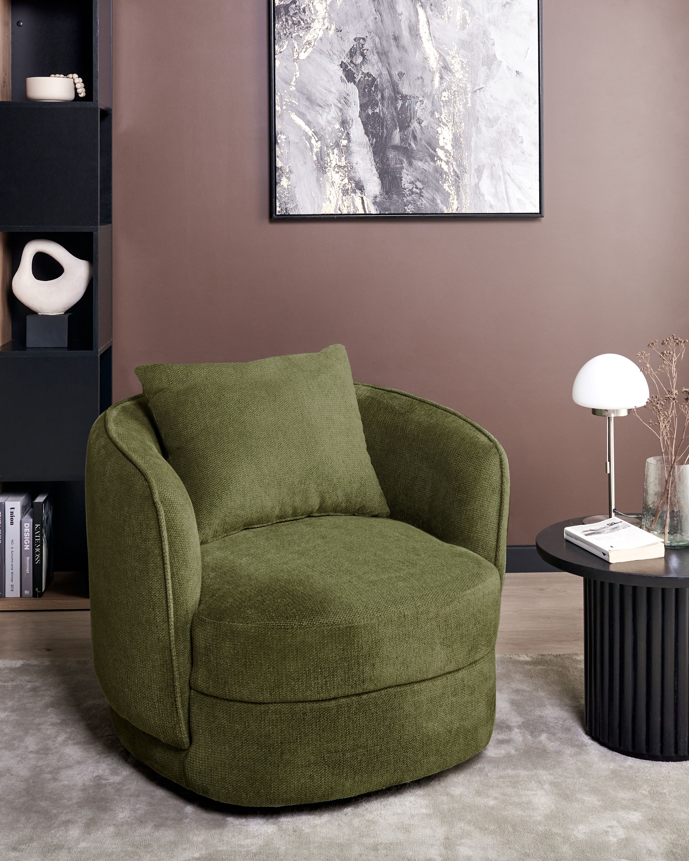 Swivel Armchair ANDALEN Fabric Green