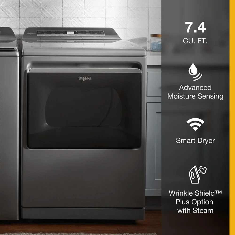 Whirlpool 7.4 cu ft Chrome Shadow Electric Top Load Clothes Dryer - Image 3