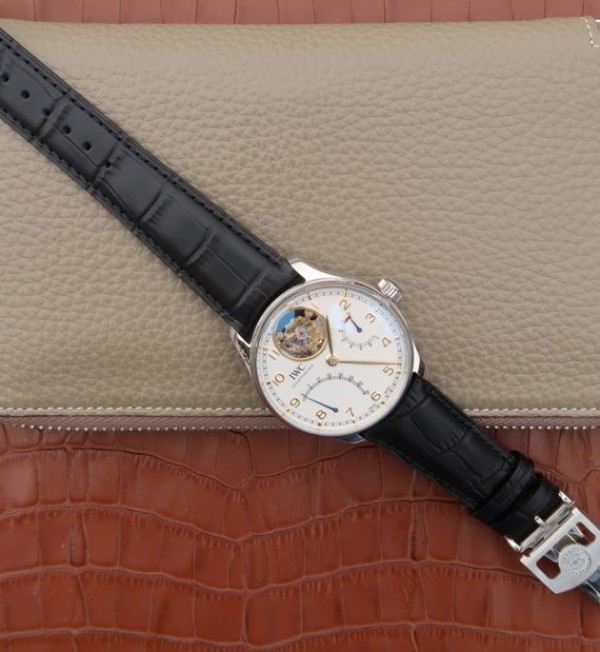 Replica IWC AZ Portuguese Tourbillon IW5046 White Dial YG Markers - Top club
