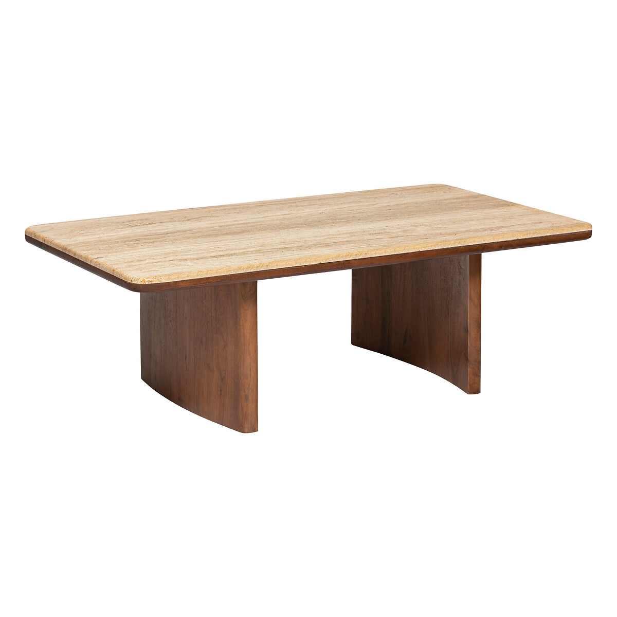 Coffee table "Jivan" Travertine, Wood, 120x70 cm