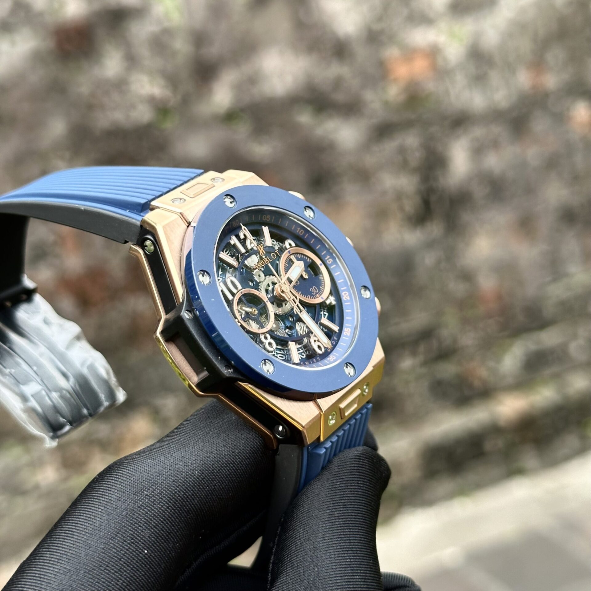Hublot Replica Watch Big Bang Unico King Gold Blue Ceramic Benzel 44mm - Top club