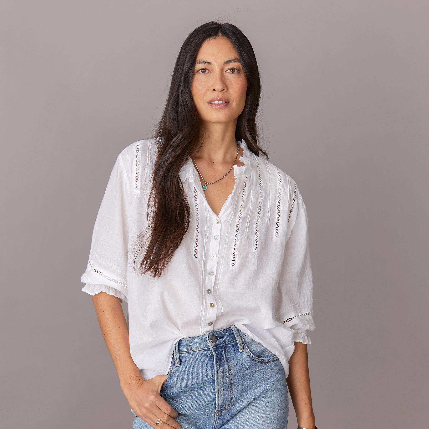 Melinda Cross Lace Shirt - Sundance Clothing