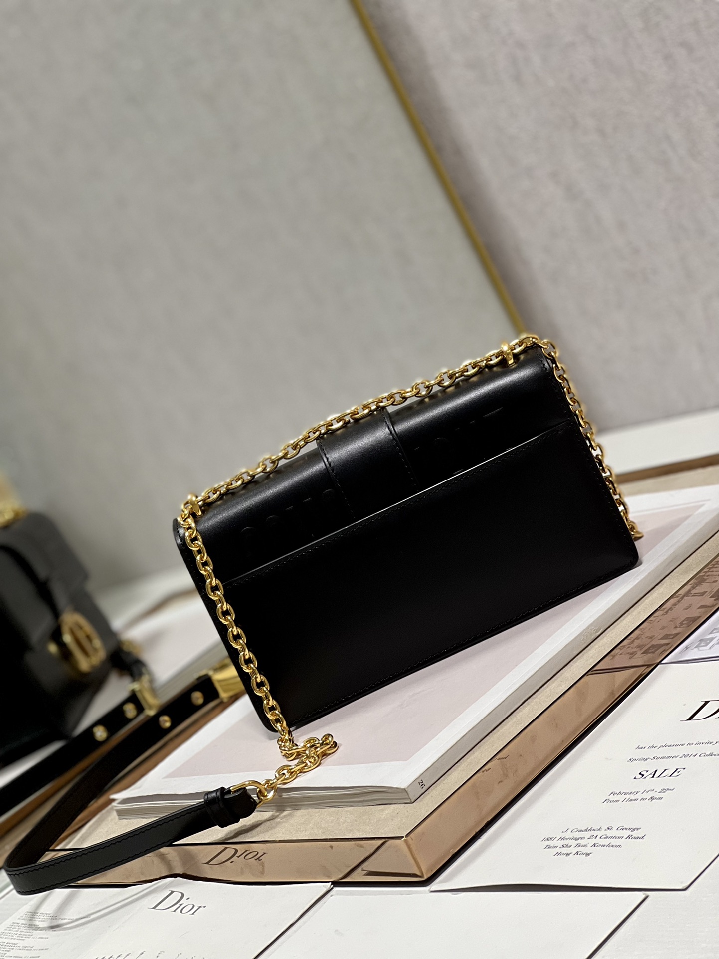 Dior Christian Dior 30 Montaigne East West Bag With Chain Black For Women 8.5in/21.5cm1:1High-quality replica