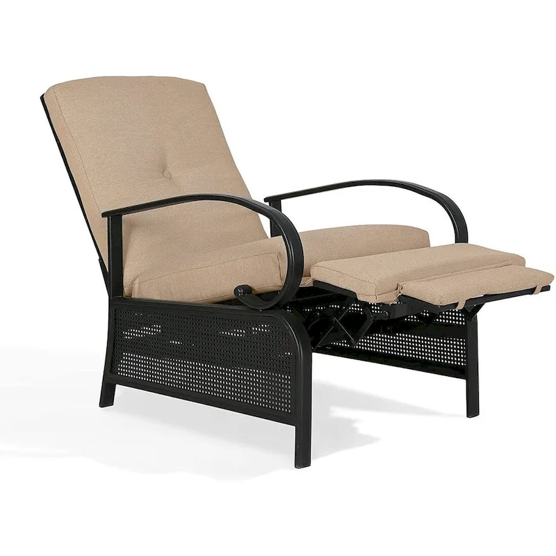 Adjustable Patio Recliner Lounge Chair With Cushion, 300 lbs - 38 (D) x 26.5 (W) x 38.5 (H) Inches - Image 17 Adjustable Patio Recliner Lounge Chair With Cushion, 300 lbs - 38 (D) x 26.5 (W) x 38.5 (H) Inches - Image 17