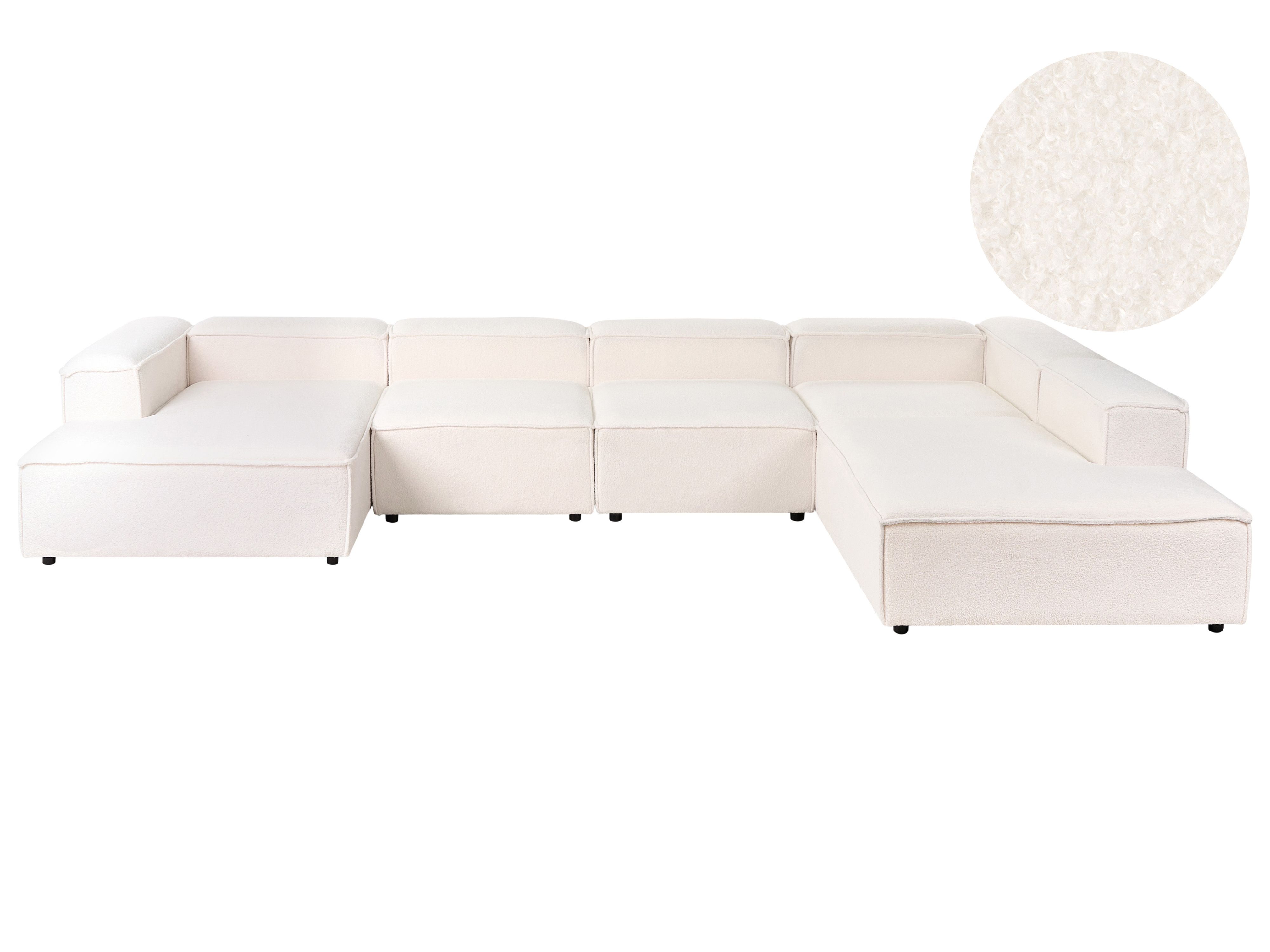 Modular Corner Sofa 5 Seater ARDAL Boucle Off-White Left Hand