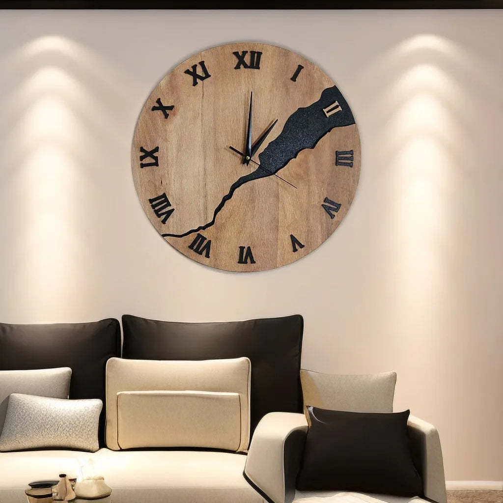 GlobalTime | Eenvoudige Houten Wandklok