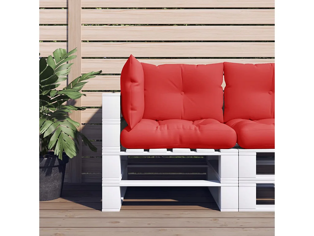 Coussins de palette lot de 3 rouge tissu