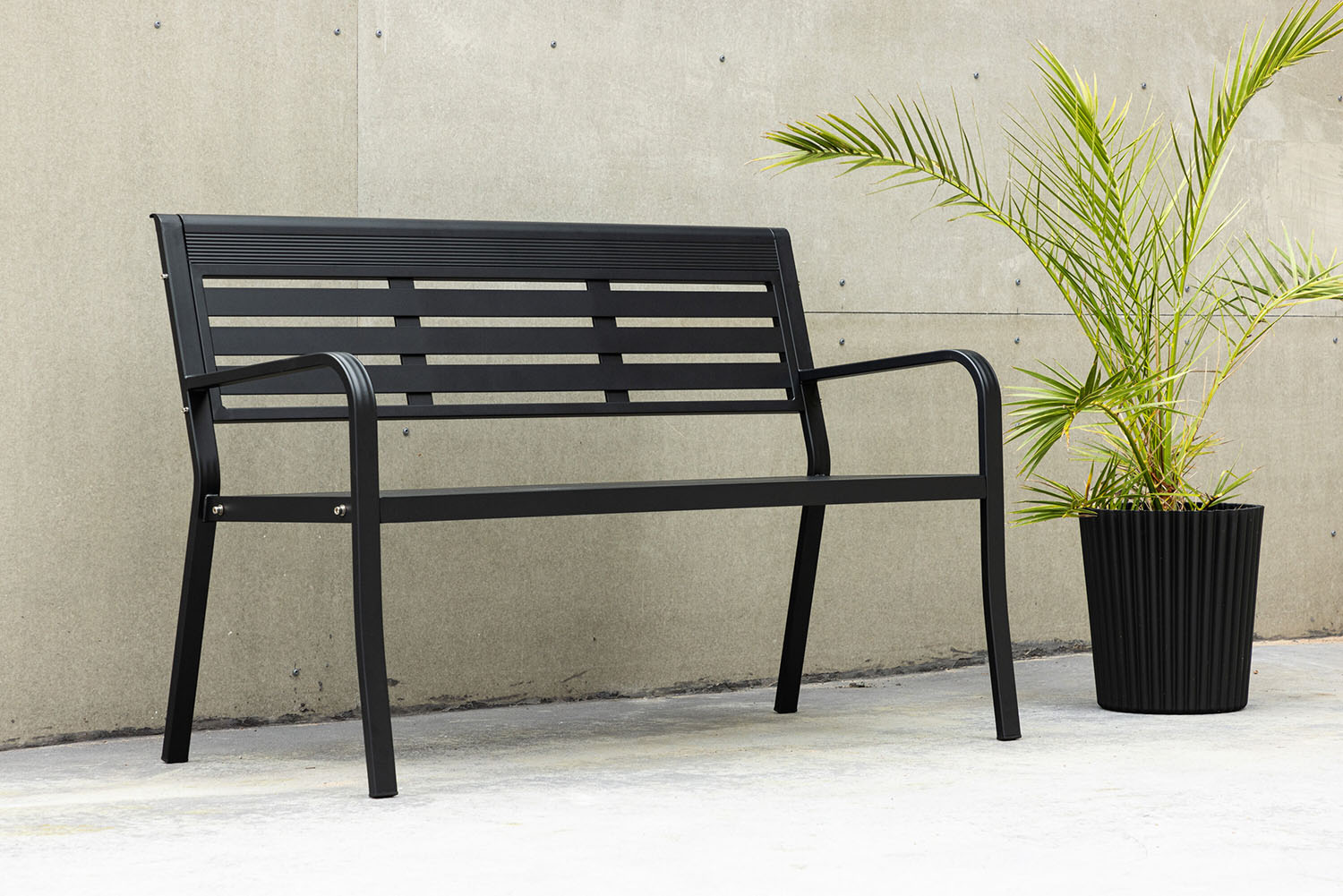 Rebellenclub Rost Tuinbankje - 125x 60cm - Zwart