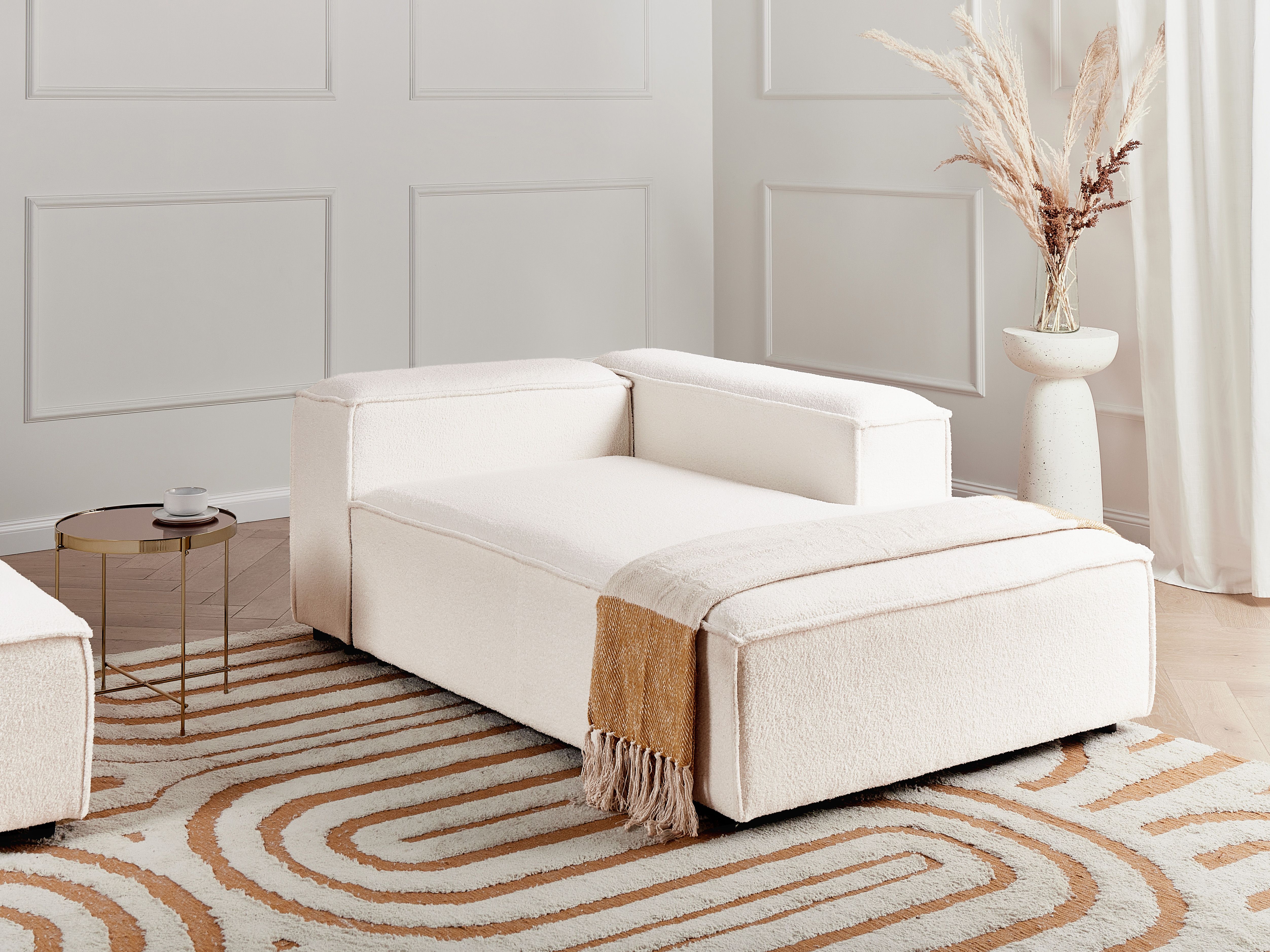 Left-Hand Chaise Lounge ARDAL Boucle Off-White