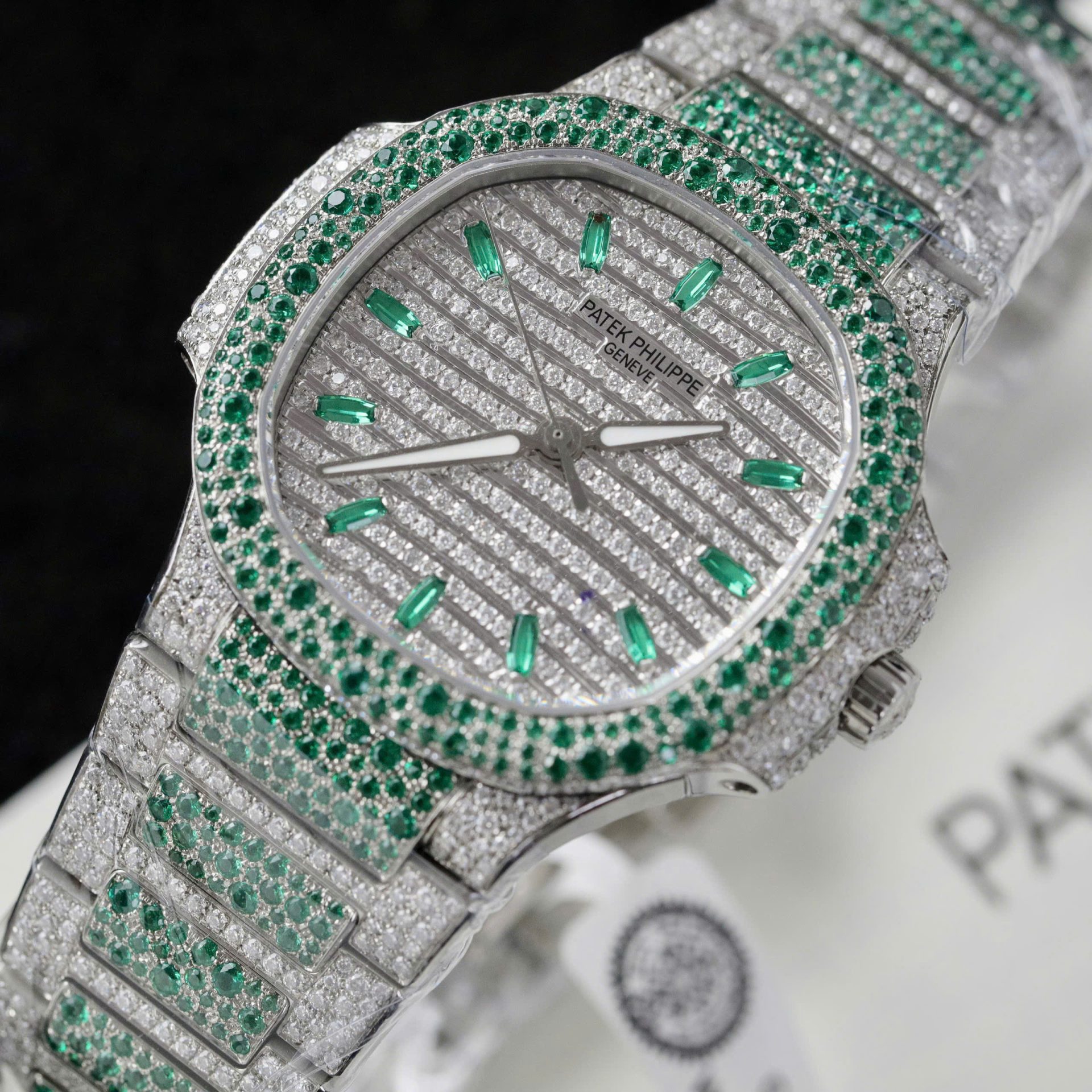 Patek Philippe Best Copies Watch Nautilus 7118 Custom Diamonds Moissanite Hong Kong 35.2mm - Top club