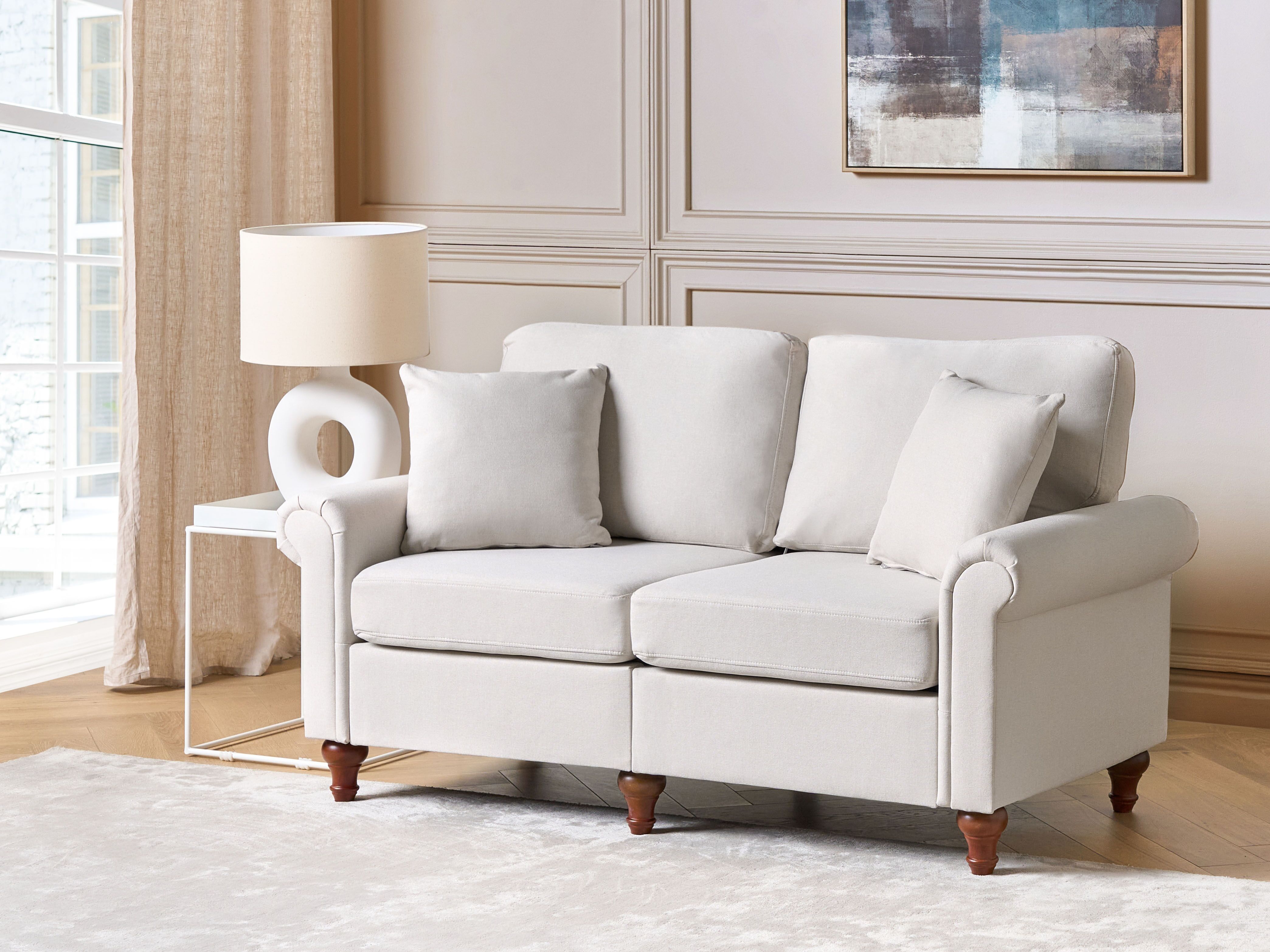 Sofa 2 Seater GINNERUP Fabric Light Beige