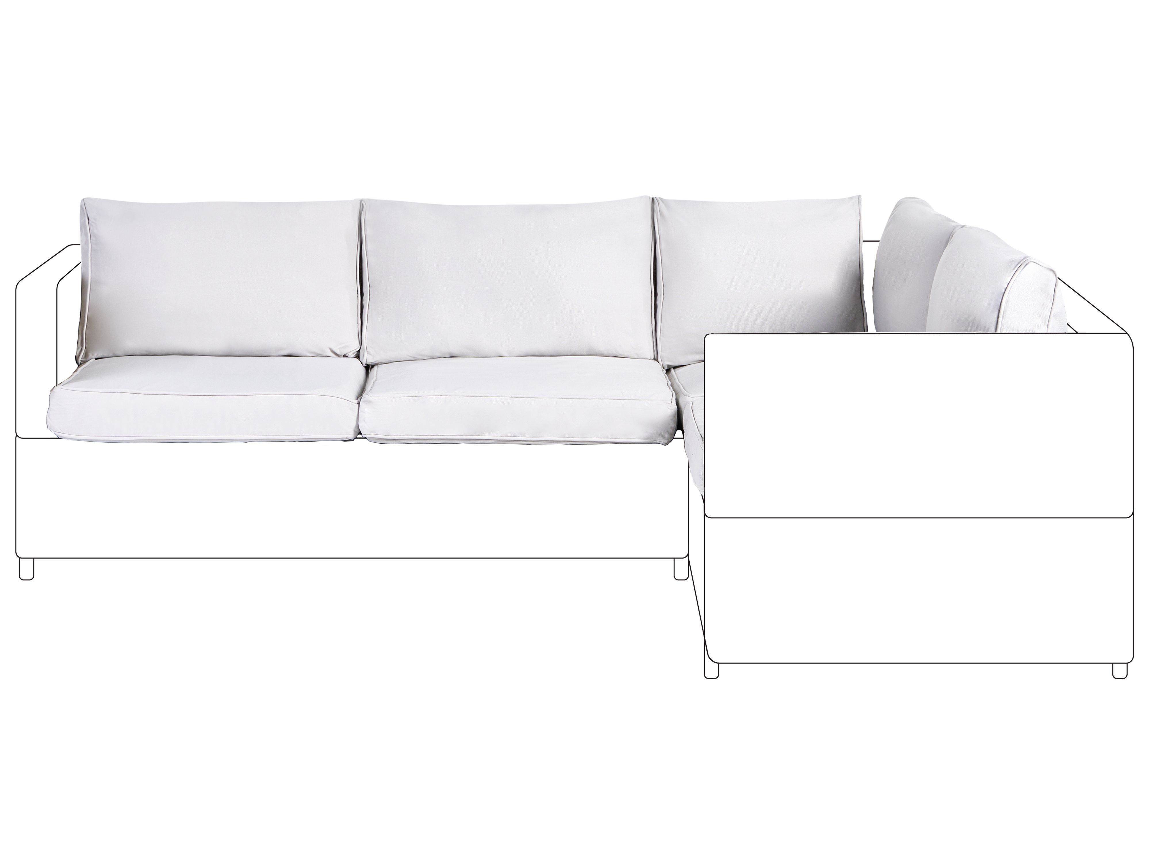 Outdoor Cushion Cover Set AVOLA Light Grey