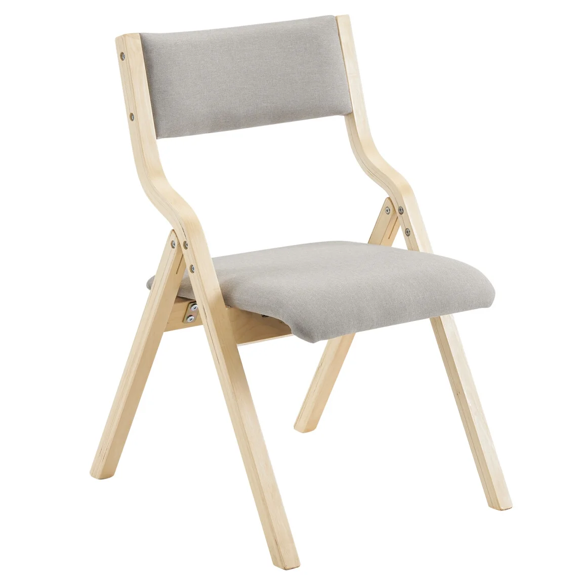 Folding Chairs 2 Pack Wooden Folding Chairs with Padded Seats and Back, Portable Stackable Dining Chairs Set of 2 Folding Chairs Ideal for Kitchen Office Wedding Party Picnic, Khaki - Image 10