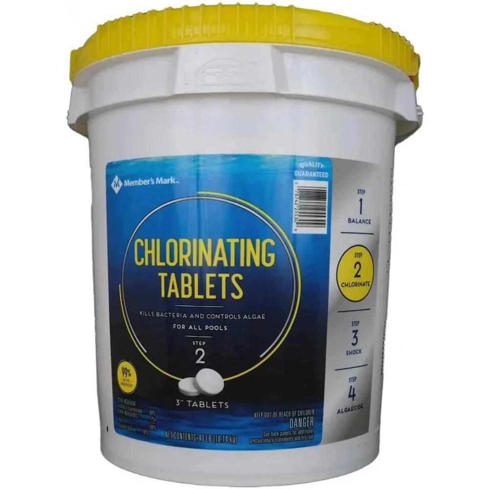 Member's Mark Chlorinating Tablets, 40 lb Pail, 3-inch Tablets Member's Mark Chlorinating Tablets, 40 lb Pail, 3-inch Tablets
