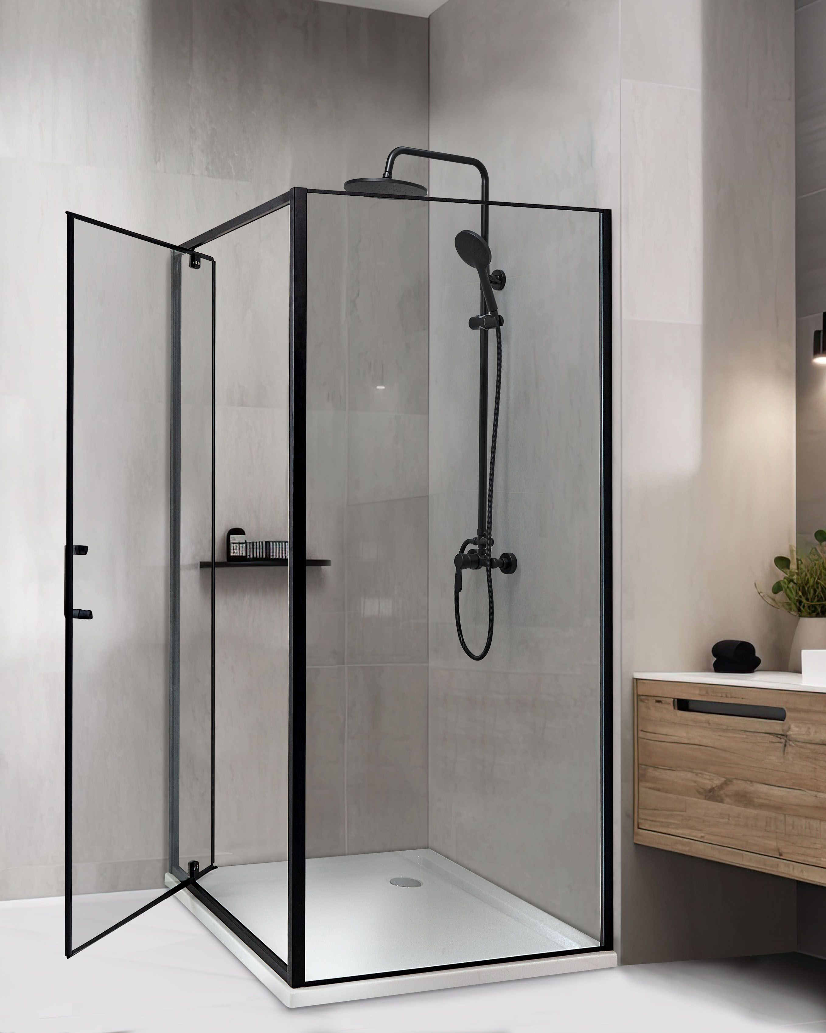 Shower Enclosure DARLI 900 x 900 x 1850 mm Black