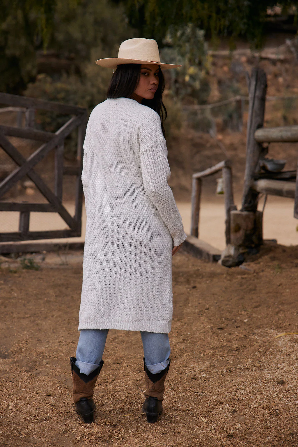Kelsey White Long Cardigan