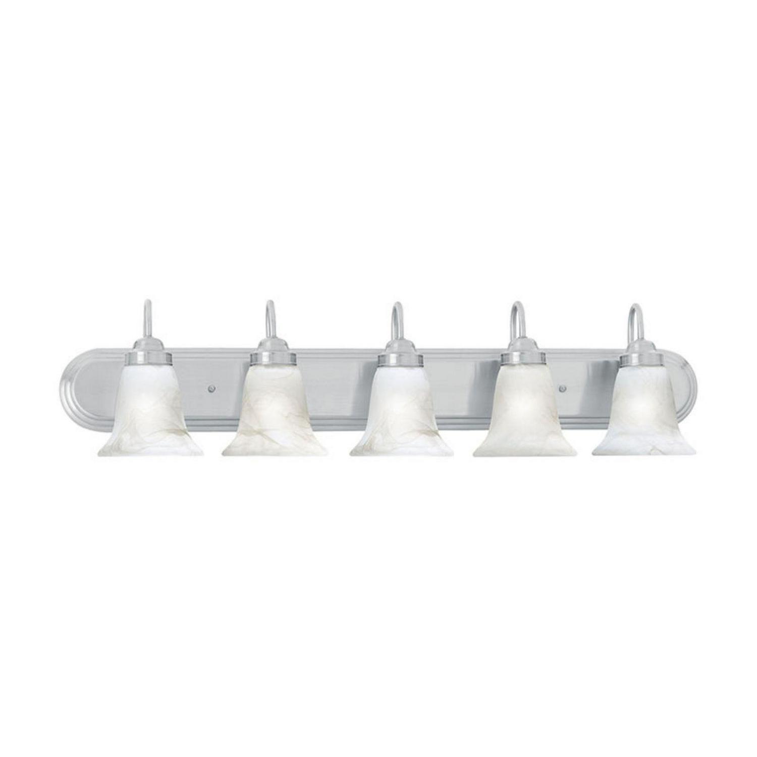 Elk Home Homestead 5-Light Painted Bronze Vanity Light with Alabaster Glass