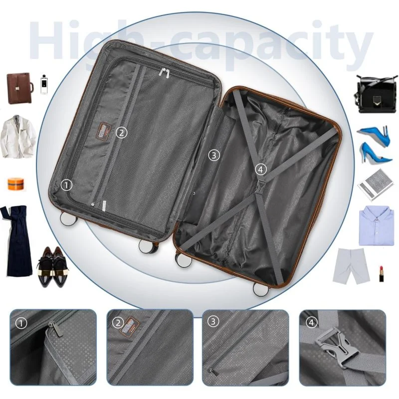 Luggage Sets 6 Piece with Duffel Bags, Hardside Expandable Suitcases with Spinner Wheels TSA Lock, Cream - Image 15