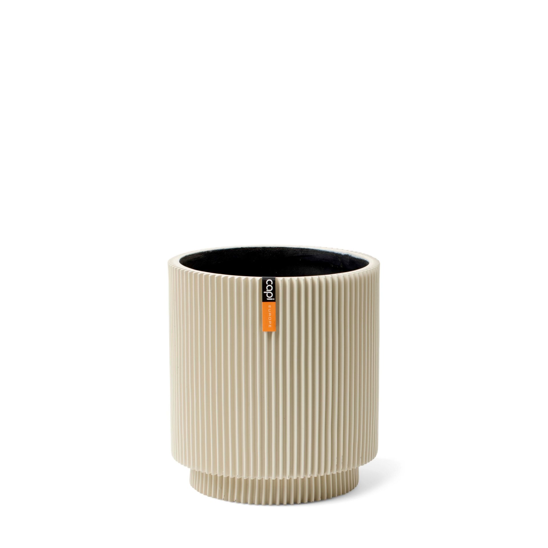 Capi Europe - Vaas cilinder Groove - 19x21 - Beige