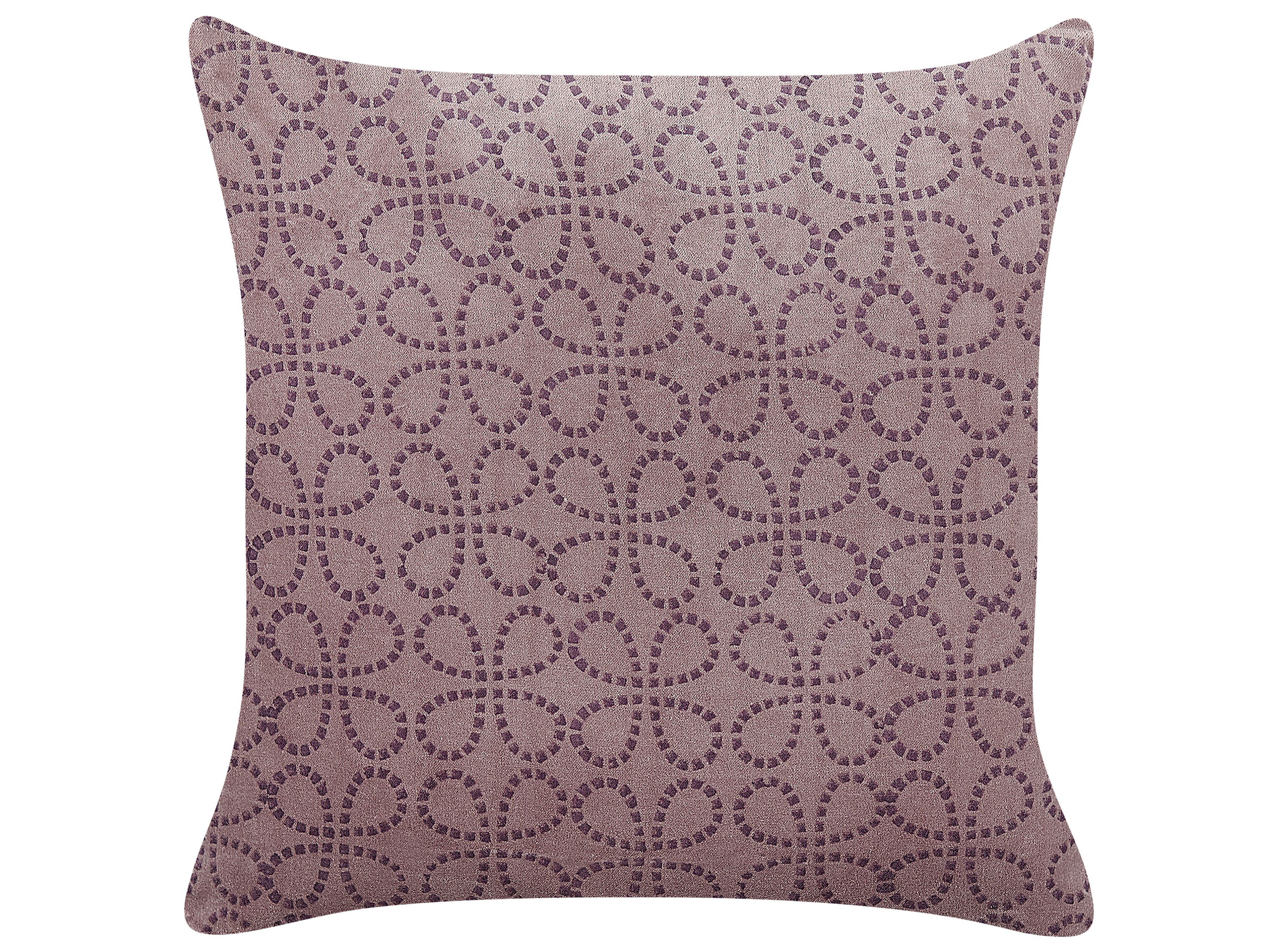 Throw Cushion LARKSPUR Velvet 45 x 45 cm Pink Geometric Pattern