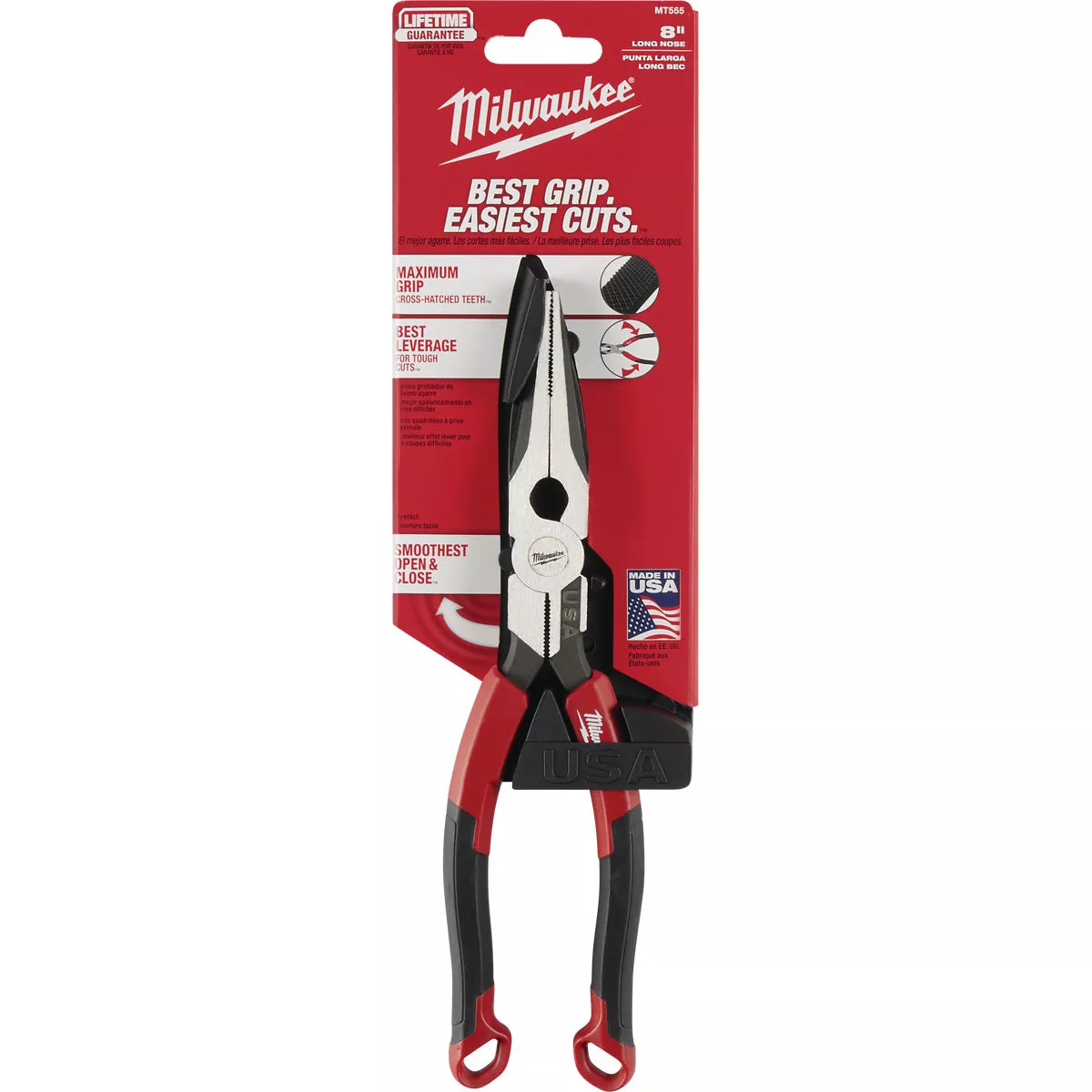 Milwaukee 8 In. Comfort Grip Long Nose Pliers (USA)