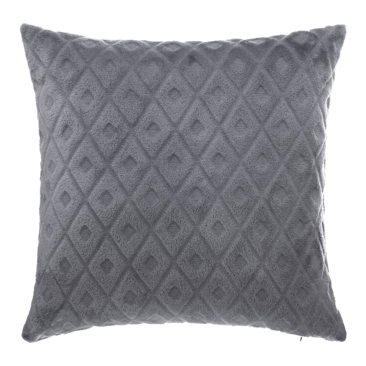 Cushion diamond patterns, flannel Slate grey, 40x40 cm