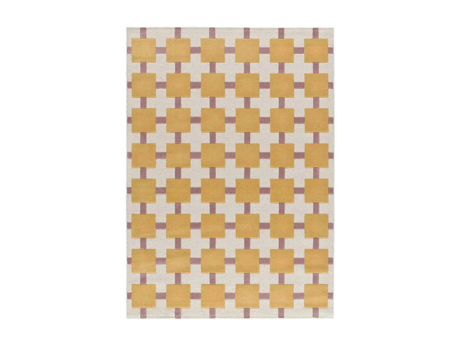 Tapis intérieur - géométrique - moutarde / rose - 160 x 230 cm - FLASHY